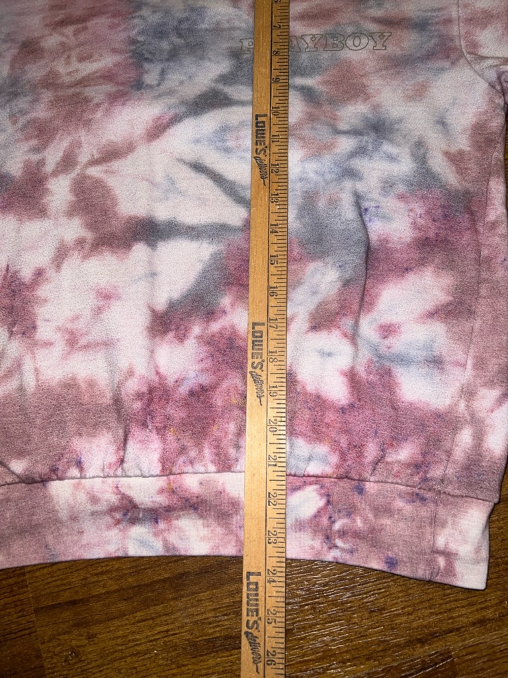 Playboy Gray Pink Tie Dye Crewneck Long Sleeve Cotton Sweatshirt Pullover Size S - Picture 11 of 11